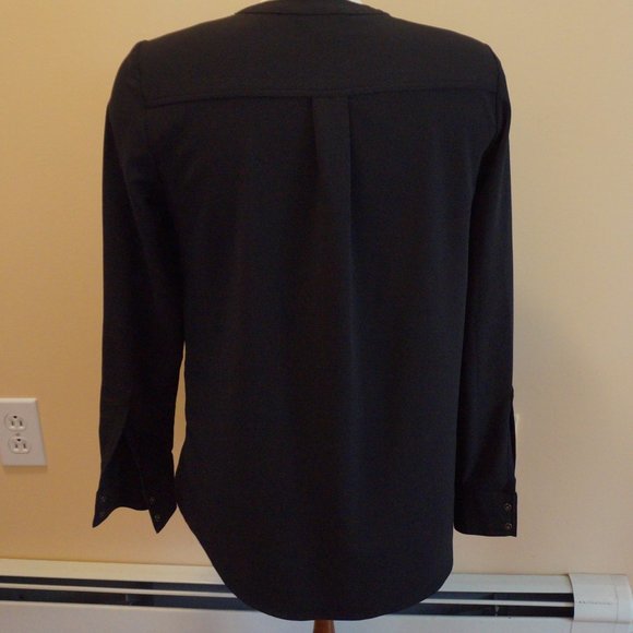 Black 1/4 Zip Blouse - Picture 2 of 3